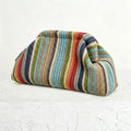 Woven Striped Pouch Clutch