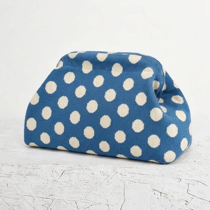 Woven Striped Pouch Clutch