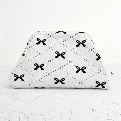 Woven Striped Pouch Clutch