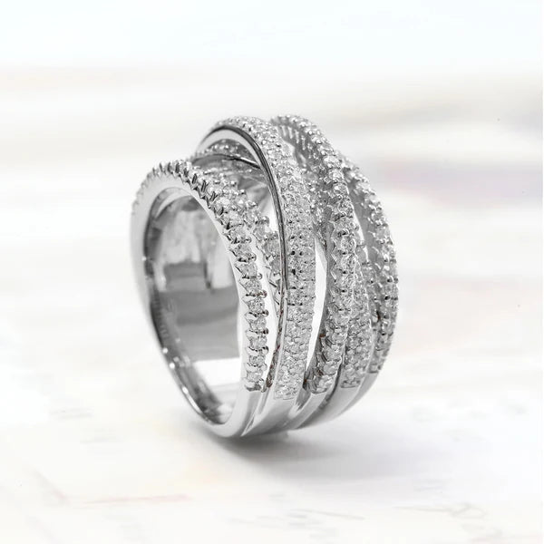 Elegant Diamond Accented Wrap Around Ring