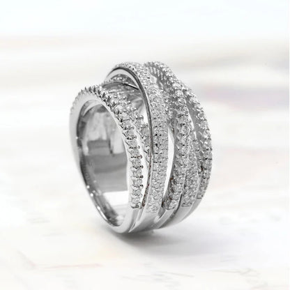 Elegant Diamond Accented Wrap Around Ring