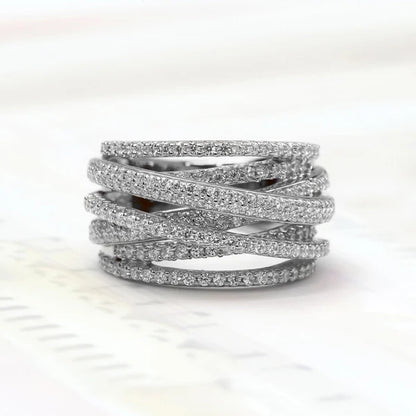 Elegant Diamond Accented Wrap Around Ring
