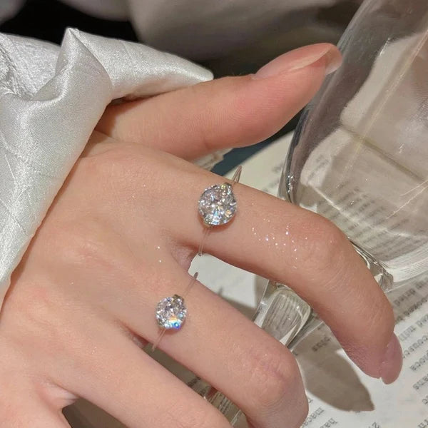 S925 1-2 Carat Moissanite Invisible Band Ring