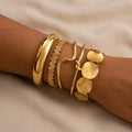14k 5pc Geometric Boho Bracelet Stack