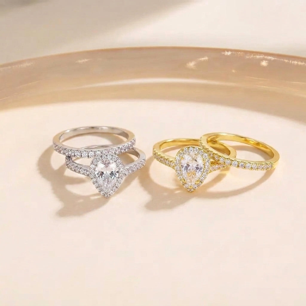 Classy Double Band Pave Ring