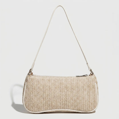 Boho Sea Shell Straw Baguette Bag