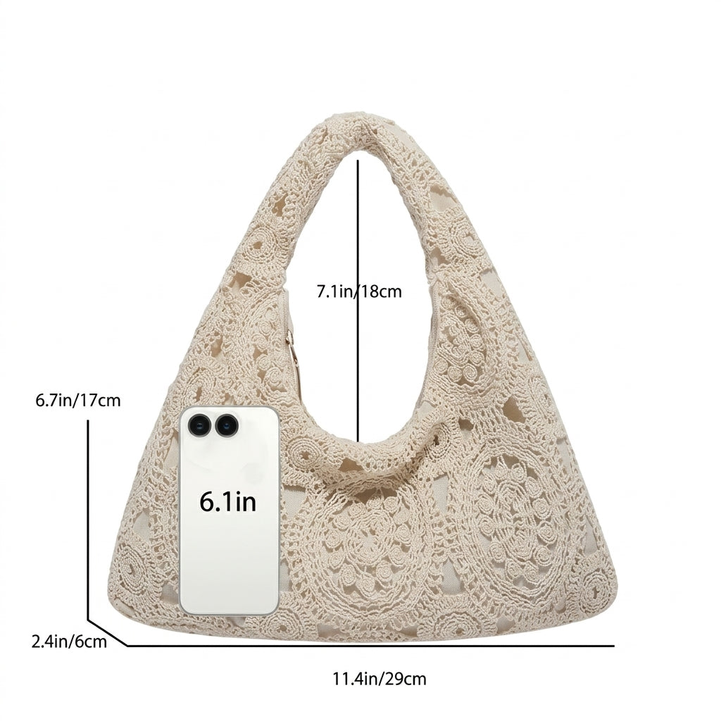 Boho Woven Floral Hand Bag
