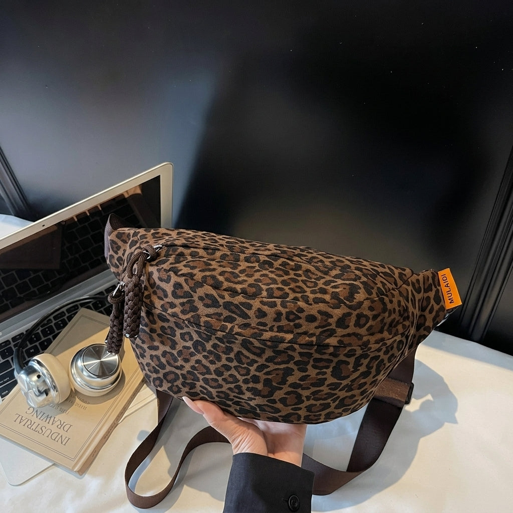 Classy Leopard Print Crossbody Bag