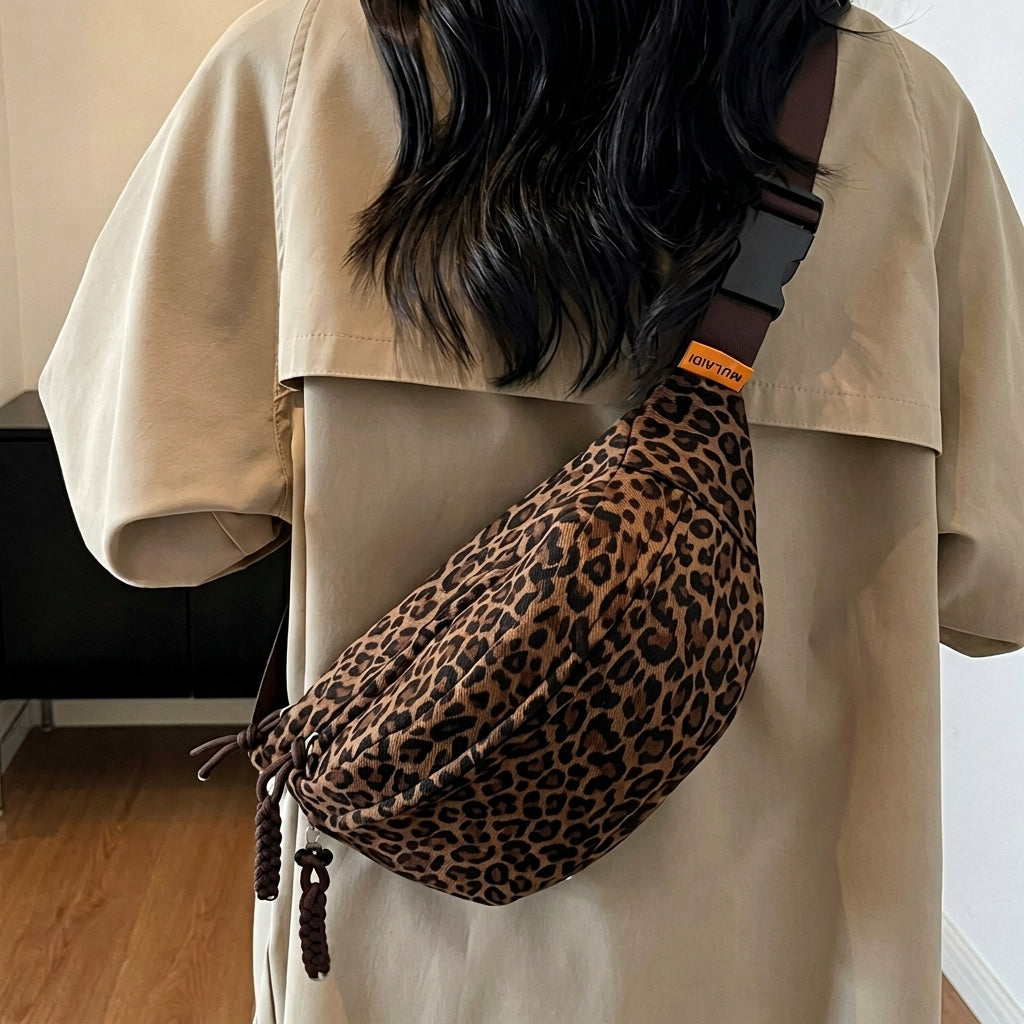 Classy Leopard Print Crossbody Bag