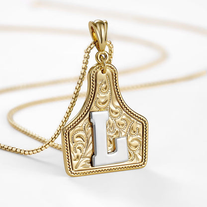 14k Elegant Cowgirl Initial Necklace