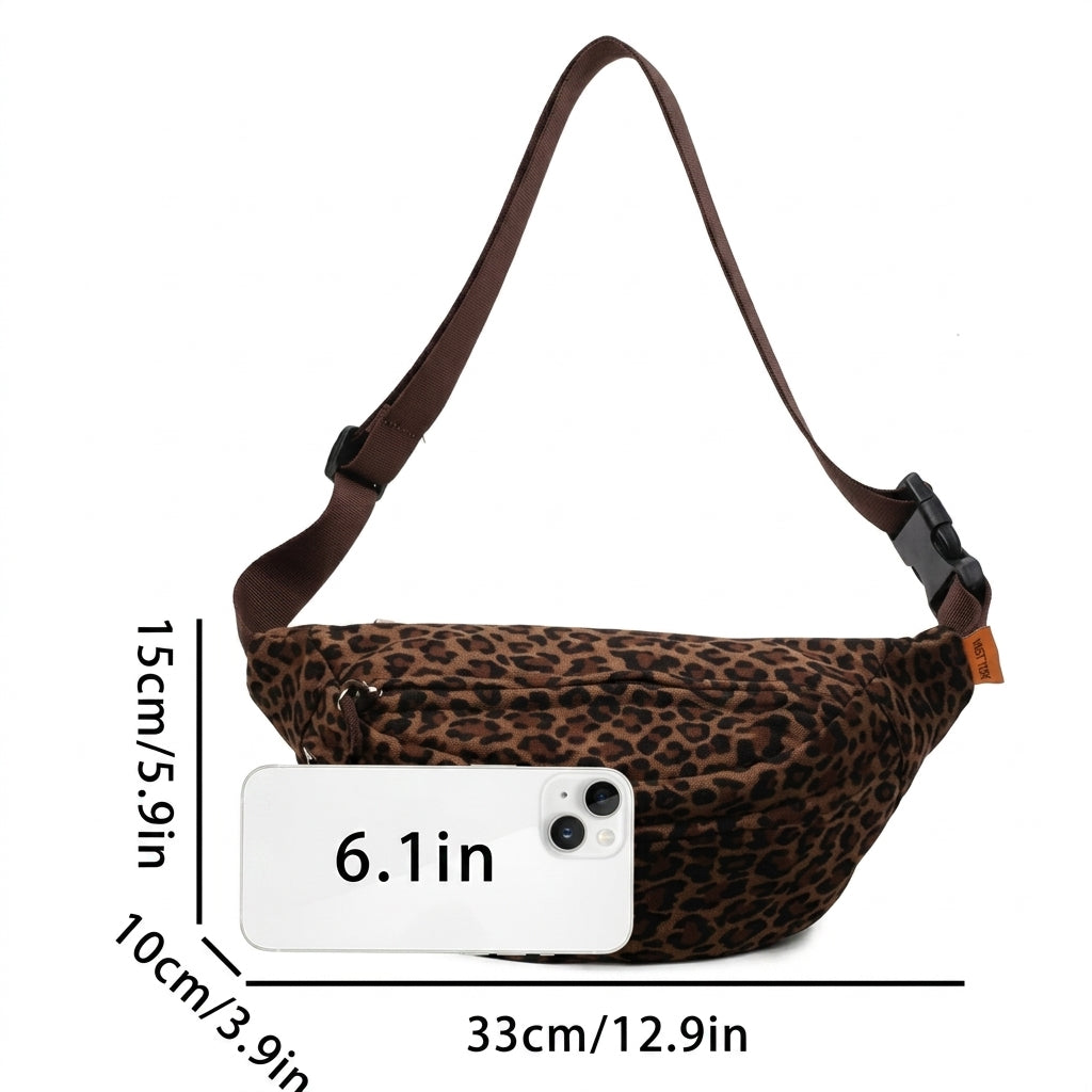 Classy Leopard Print Crossbody Bag