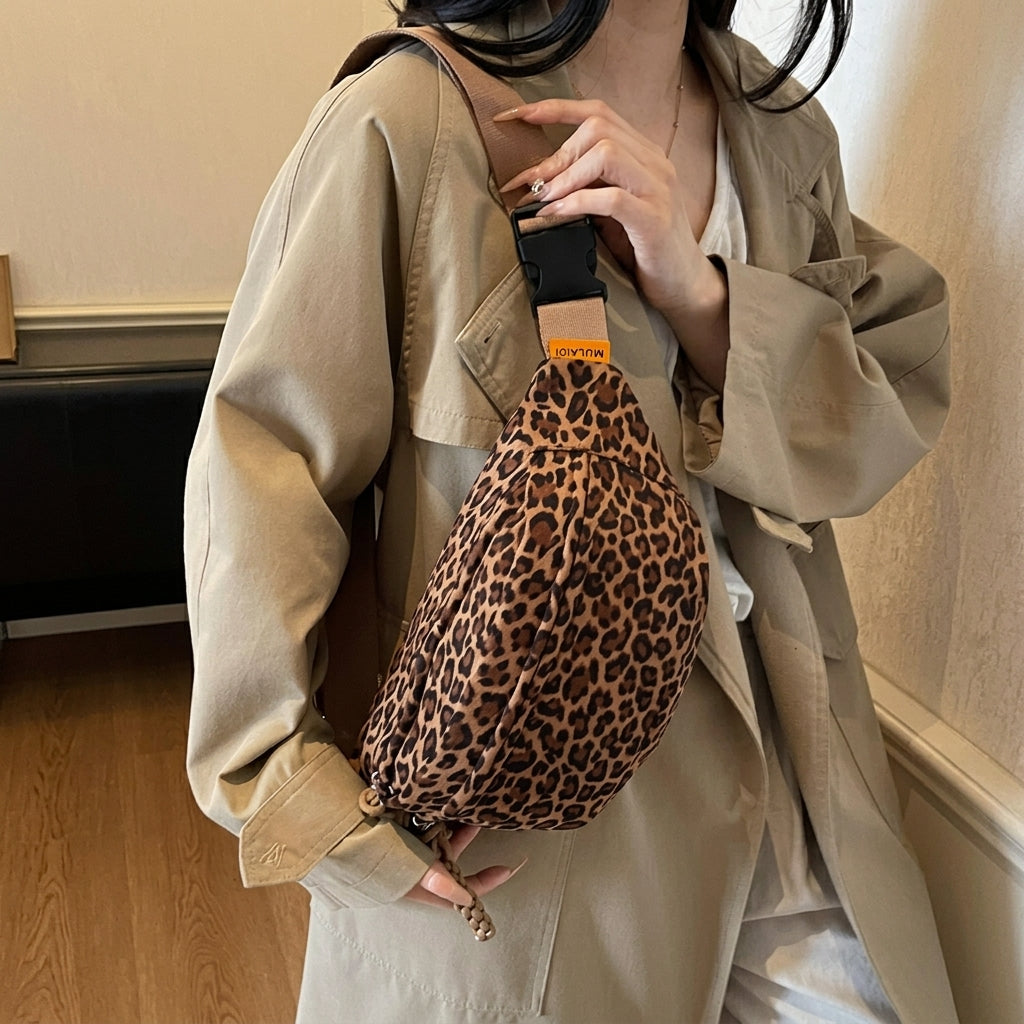 Classy Leopard Print Crossbody Bag