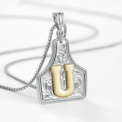 14k Elegant Cowgirl Initial Necklace
