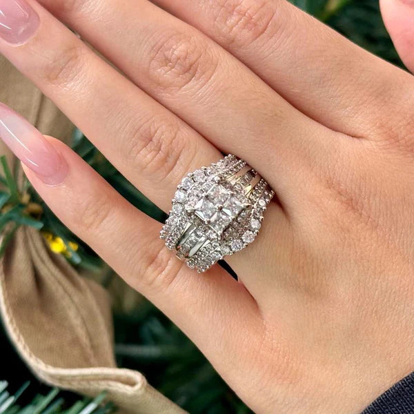 5-in-1 Diamond Accented Ring Stack