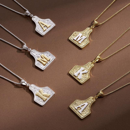 14k Elegant Cowgirl Initial Necklace