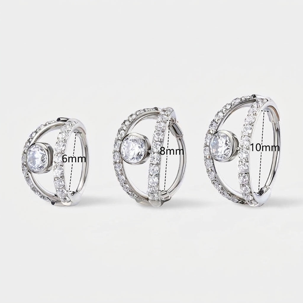 20G Double Band Pave Nose Ring