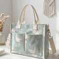 Whimsy Duck & Daisy Patterned Tote Bag
