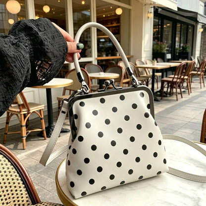 Vintage Inspired Kiss-Lock Satchel Bag